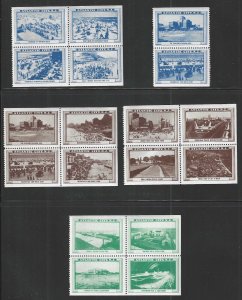 Atlantic City, N.J., 18 Different Circa 1935 Poster Stamps, Never Hinged
