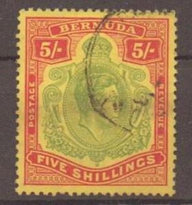 BERMUDA SG118g 1950 5/ GREEN & SCARLET P13 USED