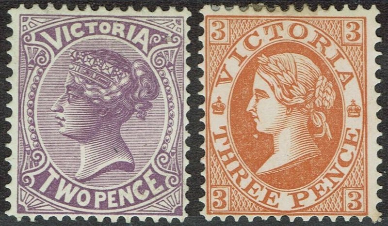 VICTORIA 1891 QV NO POSTAGE 2D AND 3D