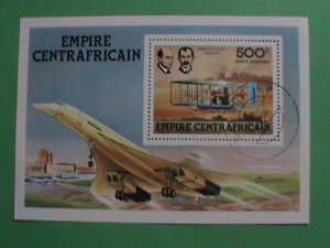 CENTRAL AFRICA STAMPS: 1978- THE WRIGHT BROTHERS & THEIR FIRST FLIGHT STAMP S/S