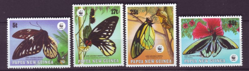 J21875 Jlstamp 1988 png set mnh #697-700 wwf butterflies