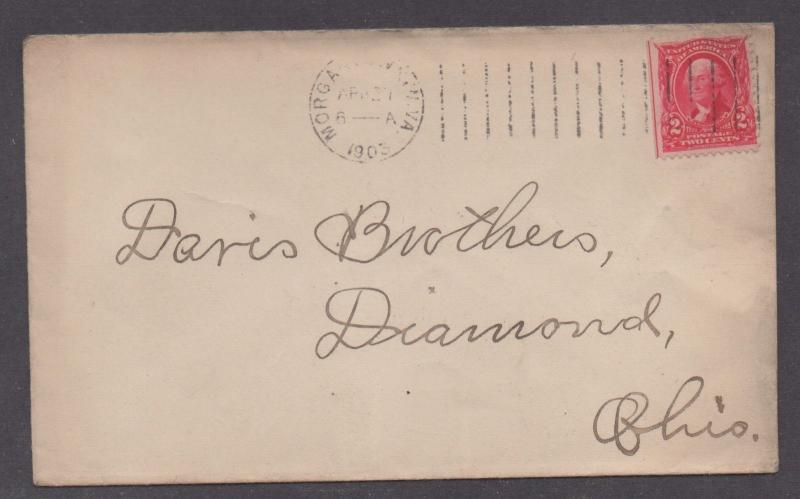 **US 20th Century Cover, Morgantown, VA 4/27/1903 CDS, No Contents