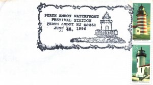 SPECIAL PICTORIAL POSTMARK CANCEL LIGHTHOUSE SERIES PERTH AMBOY WATERFRONT NJ