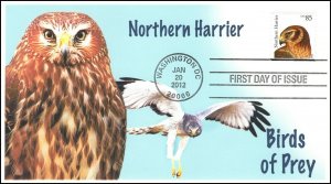 AO-4612, 2012, Birds of Prey, Add-on Cachet, First Day Cover, SC 4612, Northern