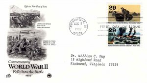 USA 1992 Sc 2697j 2697e Typed PCS Artcraft Cachet FDC World War II Battle