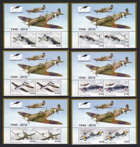 Solomon Is. Battle of Britain 6v in pairs with Top margin SG#1274-1279