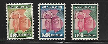 VIETNAM, 73-78, MINT HINGED, TORCH & MAP