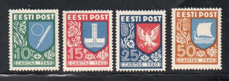 Estonia Sc B46-50 1940 Coat of Arms stamp set mint NH