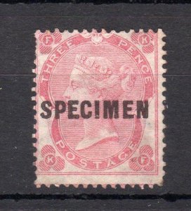 3d SMALL CORNER LETTERS UNUSED WITHOUT GUM OVERPRINTED 'SPECIMEN'