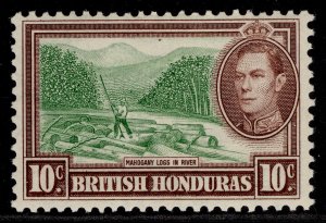 BRITISH HONDURAS GVI SG155, 10c green & reddish brown, M MINT.