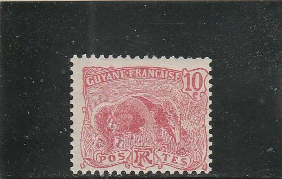 French Guiana  Scott#  56  MH  (1905 Great Anteater)