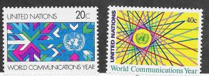 UN #392-393  20c/40c World Communications year (MNH) CV$0.90