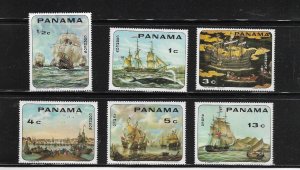 PANAMA 1968 PAINTING OF SAILING SHIPS ART PAINTING SET OF 6 MINT LH