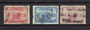 AUSTRALIA - 1934 - JOHN MACARTHUR AND MERINO SHEEP - SCOTT 147 TO 149 - USED