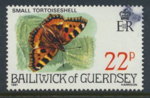 Guernsey  SG 228  SC# 220  Butterflies  First Day of issue cancel see scan