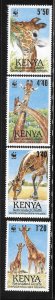 Kenya 1989 WWF Giraffes Sc 491-494 MNH A2152