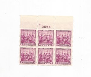 US SCOTT# 836, PLATE BLOCK OF 6, MNH,OG