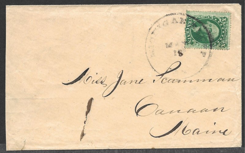 Doyle's_Stamps: Michigan Bluff, CA, to Maine Postal History #35 on Cover