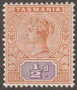 Tasmania, stamp, Scott#76,  mint, hinged,   1/2 d,