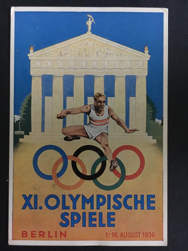 1936 Germany Berlin Olympics Commemorative Postcard Cover Athlete