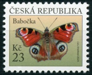 Czech Republic 2020 MNH Butterflies Stamps Peacock Butterfly 1v Set