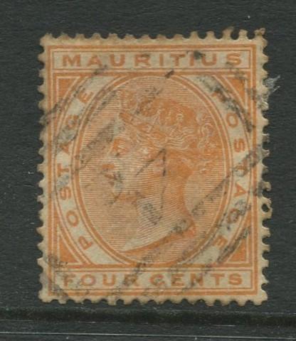 Mauritius - Scott 71 - QV Definitive Issue -1882- FU- Single 4c Stamp