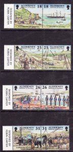 Alderney-Sc#106-13- id13-unused NH set-Military-Ships-Garrison Island-1997-