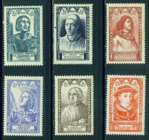 FRANCE Scott B207-B212 MH* 1946 Semi Postal stamp set