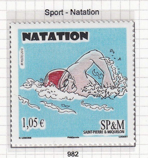 SPM ,  St. Pierre et Miquelon 2010 - Natation   - MNH single  # 913