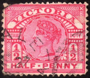 1887, Victoria 1/2p, Used, Sc 160