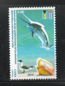 CUBA Sc# 5595  BAHAMAS Swordfish DIPLOMACY  2014  MNH mint