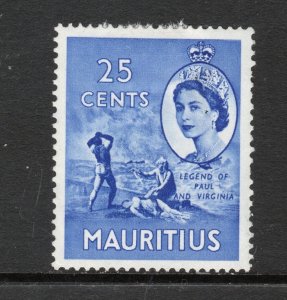 Mauritius Scott# 258   unused   single.  THINNED