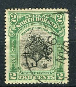 NORTH BORNEO; 1909 early Pictorial issue fine used 2c. value + Postal cancel