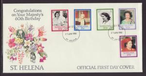 Saint Helena 451-455 QEII Birthday 1986 U/A FDC