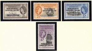 FALKLAND DEPENDENCIES 1956 Expedition Overprints; Scott 1L34-37, SG G41-44; MNH