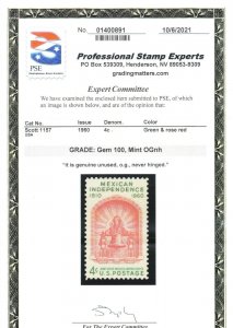 MOstamps - US #1157 Mint OG NH graded 100 with PSE cert -Lot # MO-3261 SMQ $170