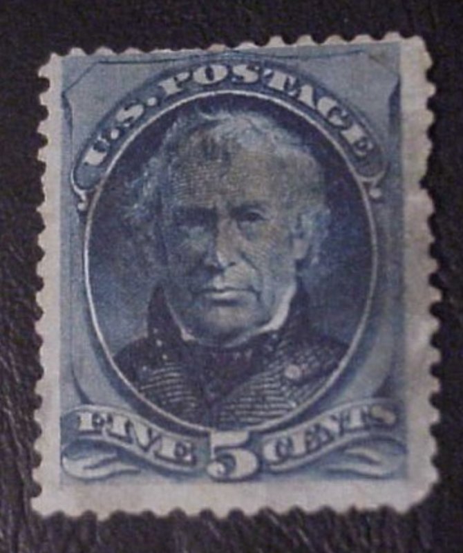 1879 AMERICAN  BANK NOTE 5 CENT TAYLOR STAMP SCOTT 185 USED