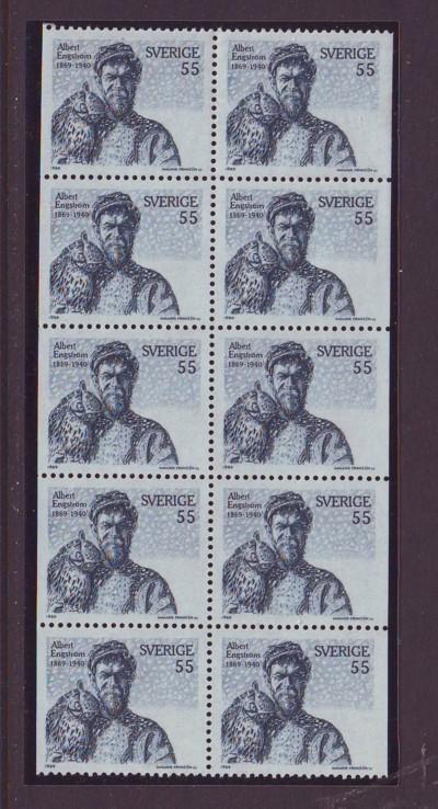 Sweden Sc820a 1969 Engstrom Owl stamp booklet pane