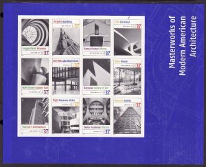 USA-Sc#3910- id12-unused NH pane-Modern American Architecture-2005-