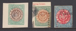 Austria ca. 1901 Rechnungs Stempel revenue paper, 3 different, F-VF