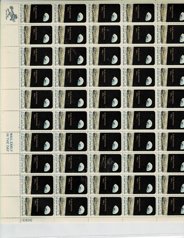 Apollo 8 6c US Postage Sheet #1371 VF MNH