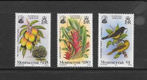 BIRDS - MONTSERRAT #551-3  NATIONAL EMBLEMS   MNH