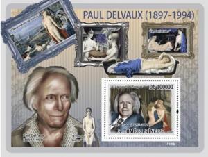 SAO TOME E PRINCIPE 2009 SHEET PAUL DELVAUX ART PAINTINGS st9109b