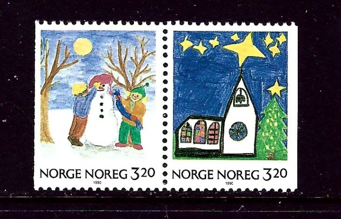 Norway 986-87 MNH 1990 Christmas Pair    (ap4047)