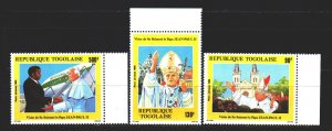 Togo. 1985. 1879-81. Pope paul 2. MNH.