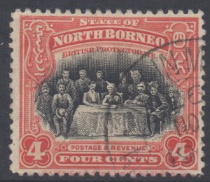 North Borneo Scott 170 - SG280, 1925 Sultan 4c cds used