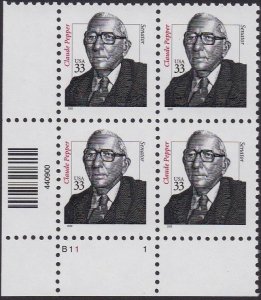 3426 Claude Pepper Plate Block MNH