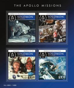 SOLOMON ISLANDS 2015 SHEET APOLLO MISSIONS SPACE ASTRONAUTS slm15517a