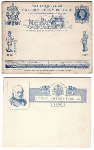 (I.B) QV Postal : Penny Post Jubilee Card & Envelope (1890) 