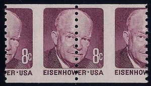 1402 Misperf Error / EFO Pair Down the Center Eisenhower Mint NH